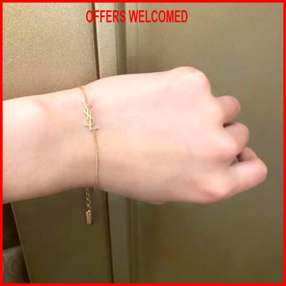 Adjustable Copper Link Bracelet With Initial Char… - image 4